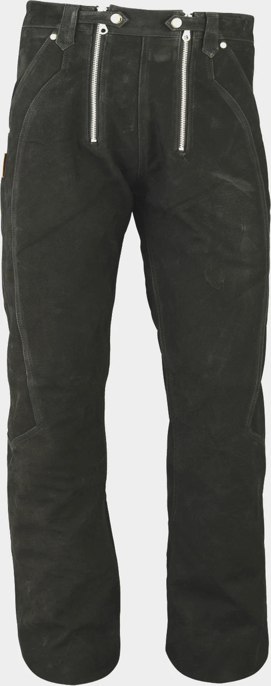 Zimmermanns Lederhose aus Buff-Nubukleder – robuste Outdoor- & Arbeitshose