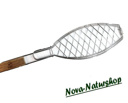 Grillzange & Fischgriller 55 cm – Edelstahl BBQ Grillzange für Fisch und Grillgut