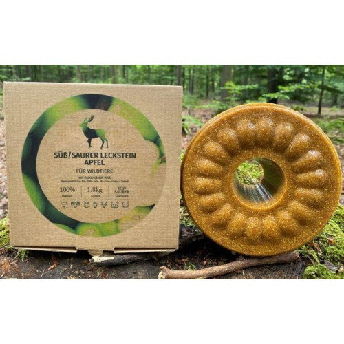 Wild Leckstein Süß-Saurer Apfel 1,8 kg – Lock- und Ergänzungsfuttermittel für Wildtiere