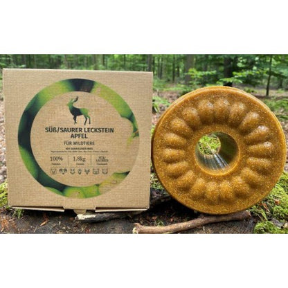 Wild Leckstein Süß-Saurer Apfel 1,8 kg – Lock- und Ergänzungsfuttermittel für Wildtiere